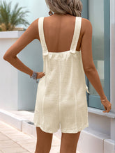 Perfee Texture Sleeveless Romper with Pockets OutfitFlow